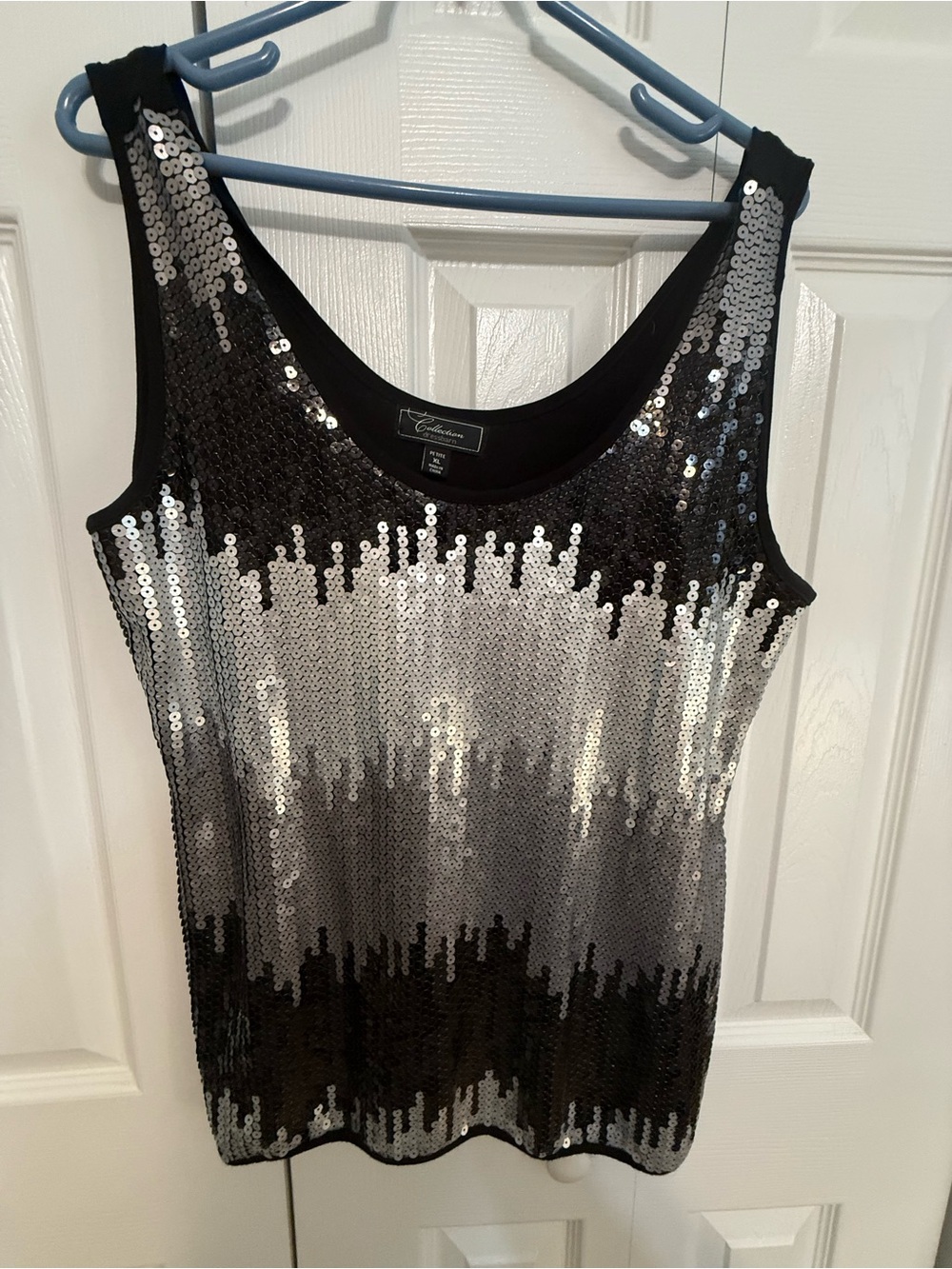 dressbarn Black and Silver Ombre Sequin Tank